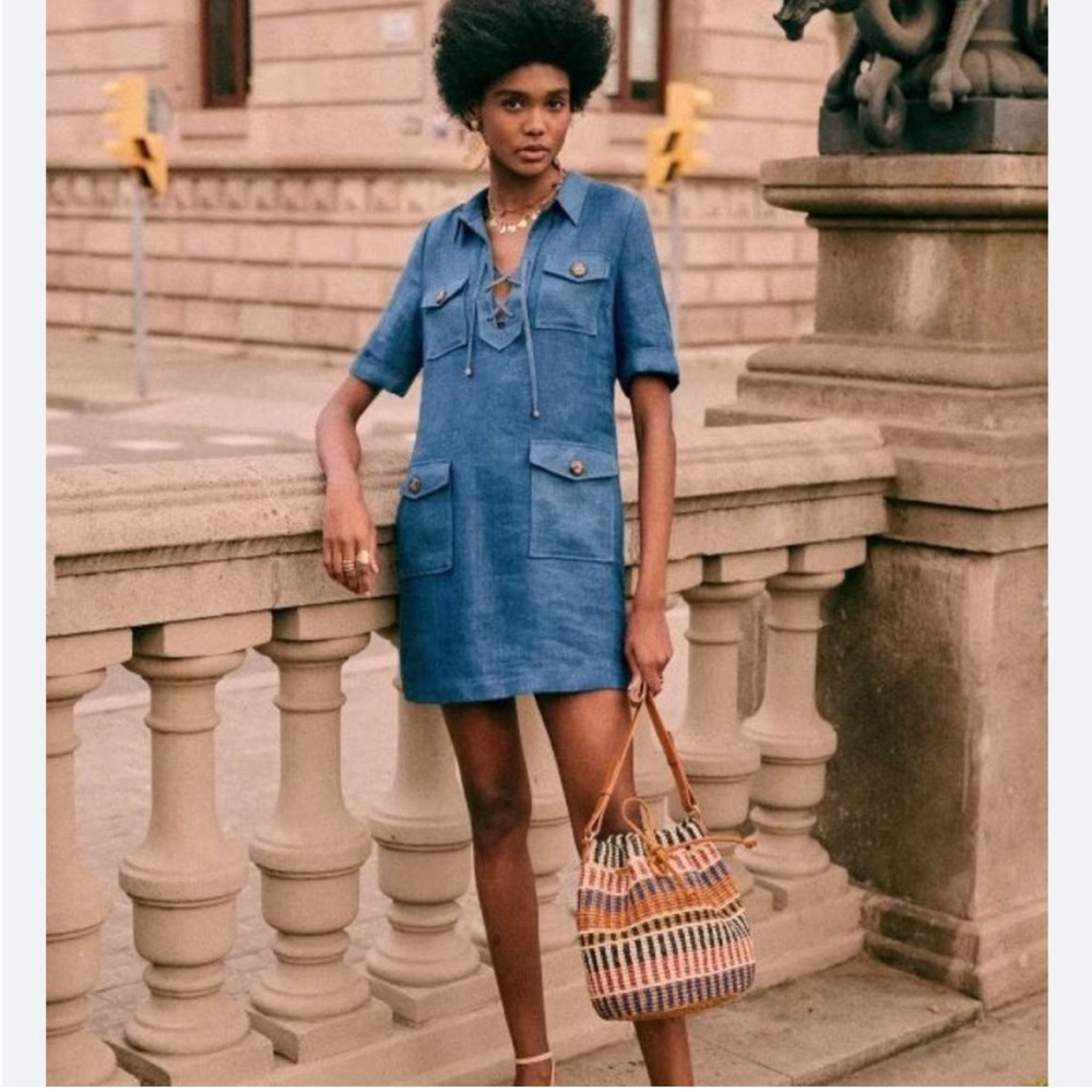 Sezane Blue Mini Dress